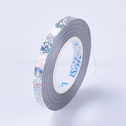 Пластиковые лазерные шары ленты, для украшения вечеринки, серебряные, 5 мм, около 10 м / рулон