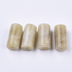 Acrylic Beads, Imitation Gemstone Style, Two Tone Color, Column, Tan, 38x19mm, Hole: 3.5mm, about 41pcs/500g