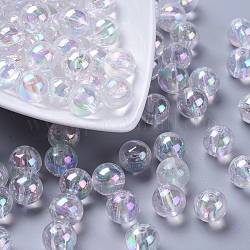 Perle acriliche trasparenti ecologiche, tondo, ab colore, chiaro ab, 12mm, Foro: 2 mm, circa 560pcs/500g