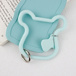 Lanière de téléphone à boucle tête de bétail en silicone, lanière de poignet avec porte-clés en plastique et alliage, turquoise, 12.5x9.2x0.7 cm