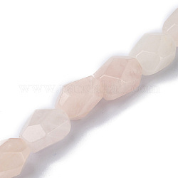 Natural Rose Quartz Beads Strands, Faceted, Nuggets, 16~17x11~13x11~13mm, Hole: 1.5mm, about 13pcs/strand, 8.46~8.58 inch(21.5~21.8cm)