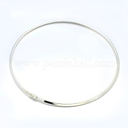 真鍮のチョーカーの襟のネックレスを作る  硬いネックレス  銀色のメッキ  5.11インチ（13cm）