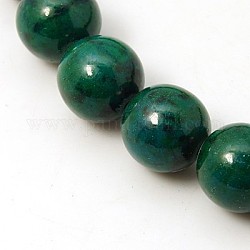 Rondes chrysocolla synthétique brins de perles, teints et chauffée, verte, 14mm, Trou: 2mm, 78 pcs / chapelet, 43.3 pouce