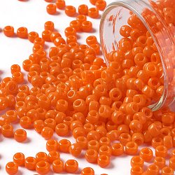 Toho perline rotonde, perline giapponesi, (50a) arancio brillante opaco, 8/0, 3mm, Foro: 1 mm, circa 222pcs/10g