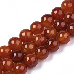 Chapelets de perles en cornaline naturelle, teinte, ronde, 12mm, Trou: 1mm, Environ 33 pcs/chapelet, 15.3 pouce
