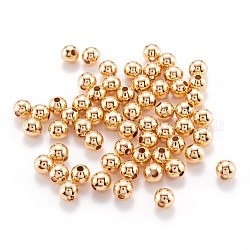 Brass Spacer Beads, Long-Lasting Plated, Round, Real 18K Gold Plated, 6mm, Hole: 2mm