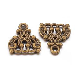 Tibetan Style Chandelier Component Links, Lead Free & Cadmium Free & Nickel Free, Antique Bronze, 14.5x13x2.5mm, Hole: 2mm.
