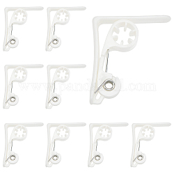 Gorgecraft 12 clip di tovaglia antiscivolo in plastica, clip di fissaggio per tovaglie, a forma di l, bianco, 53x60x15mm