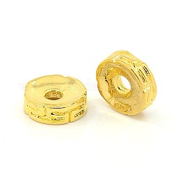 Flat Round Brass Spacer Beads, Golden, 6x3mm, Hole: 3mm