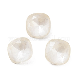 Cabujones de cristal de rhinestone, punta trasera y trasera plateada, facetados, cuadrado, cristal, 10x10x5mm