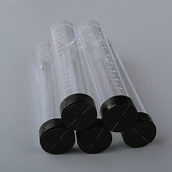Contenitori di perline di plastica, bottiglia, colonna, chiaro, 106x21mm, capacità: 20 ml (0.67 fl. oz)