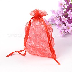 Bolsas de regalo de organza con cordón, bolsas de joyería, banquete de boda favor de navidad bolsas de regalo, rojo, tamaño: aproximamente 8 cm de ancho, 10cm de largo