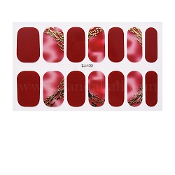 Envolturas completas pegatinas de esmalte de uñas, autoadhesivo, para diseño de calcomanías de uñas puntas de manicura decoraciones, ladrillo refractario, 14pcs / hoja