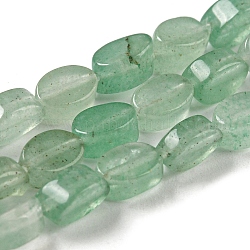Natural Green Aventurine Beads Strands, Flat Oval, 6~6.5x4~4.5x2.5mm, Hole: 0.6mm, about 64pcs/strand, 15.94''(40.5cm)