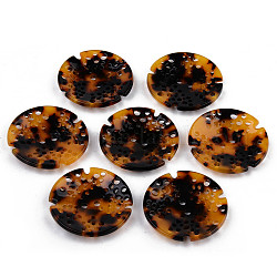 2-луночные кнопки из ацетата целлюлозы (смолы), плоско-круглые, темно-золотистые, 38~39x6 мм, отверстие : 3 мм