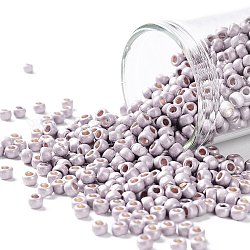 Toho runde Saatperlen, japanische Saatperlen, (pf554f) Permafinish Lavendel Metallic Matt, 8/0, 3 mm, Bohrung: 1 mm, ca. 10000 Stk. / Pfund