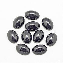 Natur schwarzen Stein Cabochons, Oval, 40x30x7~8 mm