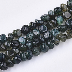 Chapelets de perles veines de dragon en agate naturelle, pierre roulée, teinte, puce, gris ardoise foncé, 7~9x6~9x6~10mm, Trou: 1.5mm, Environ 50 pcs/chapelet, 14.5 pouce