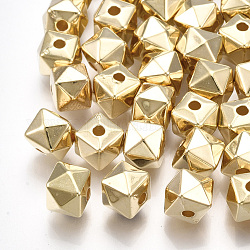 Ccb perline di plastica, poliedro, oro chiaro, 8x8x6.5mm, Foro: 1.8 mm