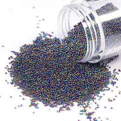 DIY 3D Nail Art Decoration Mini Round Glass Beads, Tiny Caviar Nail Beads, Mixed Color, 0.6~0.8mm, 15g/box
