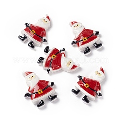 Cabujones de resina opaca con motivos navideños, Papá Noel de Navidad, ladrillo refractario, 25x19.5x5mm