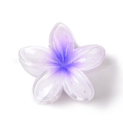 Pinzas para el cabello de la garra de plástico, con fornituras de hierro, para mujeres niñas, flor, violeta, 74x79x45mm