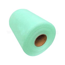 Rubans de maille déco, tissu de tulle, Tissu à carreaux en tulle pour la fabrication de jupe, turquoise pale, 6 pouce (15 cm), environ 100yards / rouleau (91.44m / rouleau)