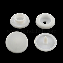 Bottoni a pressione in plastica, bottoni a pressione impermeabile, rotondo e piatto, bianco, 10mm, Foro: 2 mm