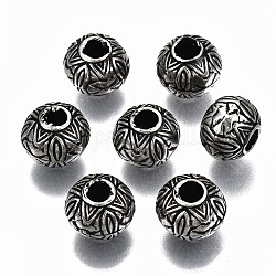 Ccb Kunststoff-Perlen, Rondell, Antik Silber Farbe, 10x8 mm, Bohrung: 3 mm, ca. 1000 Stk. / 500 g