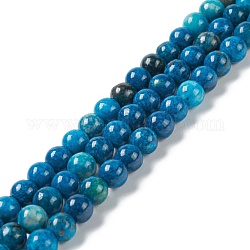 Природных драгоценных камней бисер нитей, окрашенные, круглые, Плут синий, 6 мм, отверстие : 0.5 мм, около 67 шт / нитка, 15.55 дюйм (39.5 см)