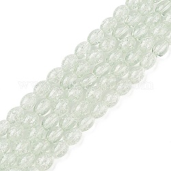 Transparent Knistern Glasperlen Stränge, Oval, Honigmelone, 8x5.5~6 mm, Bohrung: 1 mm, ca. 100 Stk. / Strang, 31.4 Zoll