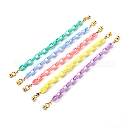 Acrylic Cable Chain Phone Case Chain, Anti-Slip Phone Finger Strap, Phone Grip Holder for DIY Phone Case Decoration, Golden, Mixed Color, 25.3cm