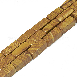 Legno naturale perline pietra pizzo fili, cuboide, 20~21x8~8.5x8~8.5mm, Foro: 1 mm, circa 19pcs/filo, 15.5 pollice