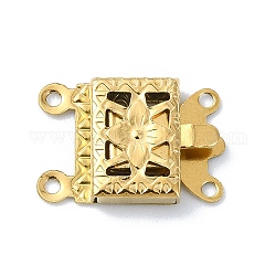 Revestimiento de iones (ip) 304 cierre de caja de acero inoxidable, real 18k chapado en oro, 10x15mm, agujero: 1 mm