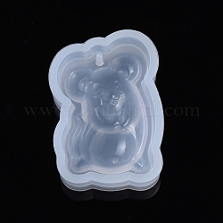 Moldes de silicona colgante del zodiaco chino, moldes de resina, para resina uv, fabricación de joyas de resina epoxi, ratón, 28x20x10mm, tamaño interno: 24.5x16.5 mm