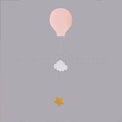 Jardín de infantes ventana colgando 3d globo de aire caliente adornos de nubes, para bodas baby shower decoraciones de fiesta de cumpleaños, rosa, 69.5x7.8~18 cm