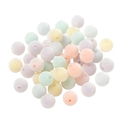 30 Stück flockige Acrylperlen, Perle in Perlen, Runde, Mischfarbe, 12x11 mm, Bohrung: 2 mm