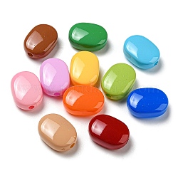 Perles acryliques opaques, ovale, couleur mixte, 20x15x8mm, Trou: 2.3mm