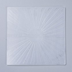 Chemises de gaufrage en plastique, pochoirs de gaufrage concaves-convexes, pour la décoration d'album photo artisanal, motif de soleil, 150x150x2.5~3mm