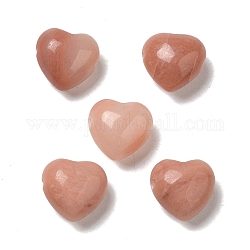 Perle di avventurina arancione naturale, cuore, 14.5~15x14.5~15x8.5mm, Foro: 1.5 mm