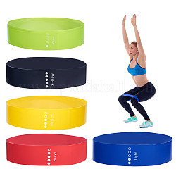 Bandes de boucle de résistance, bandes d'exercice de résistance, pour le fitness à domicile, élongation, Pilates, couleur mixte, 60x5 cm, vert+bleu+jaune+rouge+noir