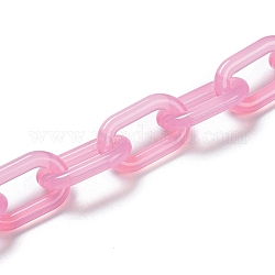 Акриловые кабельные цепи ручной работы из искусственного желе, для изготовления ювелирных изделий, несварные, овальные, розовые, ссылка: 27x16.5x4 mm, 39.37 дюйм (1 м) на прядь