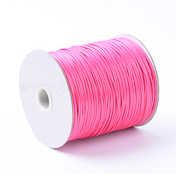 Корейская вощеной шнуры полиэфирные, темно-розовыми, 2 мм, около 100 ярдов / рулон (300 фута / рулон)