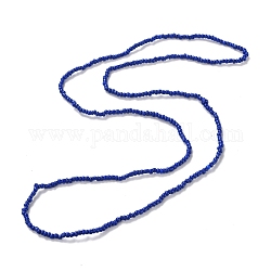 Perline in vita, perline di semi di vetro color caramello catena elasticizzata, gioielli estivi per le donne, blu, 31-1/2~31-7/8 pollice (80~81 cm)