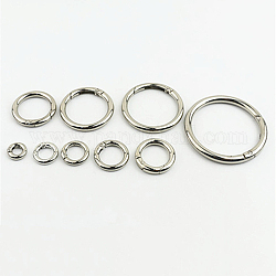 Anelli di chiusura a molla in lega, per la decorazione di ornamenti da borsetta, anello, platino, 34.6x4.8mm, Foro: 25 mm