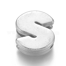 Charms silde in lega, lettera s, 12.5x10.5x4mm, Foro: 1.5x8 mm
