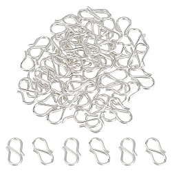 Unicraftale 50Pcs 304 Stainless Steel S-Hook Clasps, Silver, 13x7x1mm, Hole: 6x4mm
