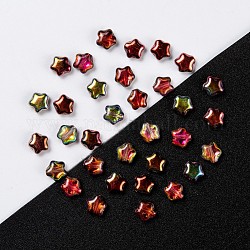 Perles de verre tchèques, étoiles du nord, verge d'or noir, 6x6x3mm, trou: 0.8 mm, environ 680 PCs / sachet , poids net: 95~100g / sac