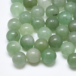 Perles vertes en aventurine naturelles, la moitié foré, ronde, 10mm, demi-trou: 1.2 mm