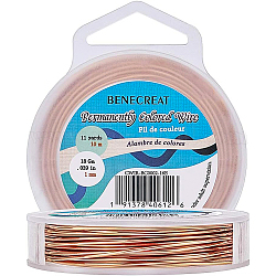 Benecreat 18 calibre / 1 mm alambre de cobre desnudo alambre de cobre sólido para la fabricación de joyas, 33 pie / 10 m